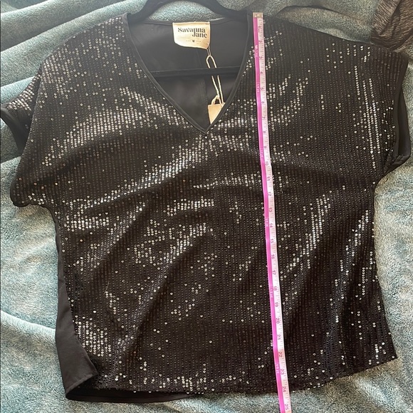 Savana Jane NYC Rooftop Party Top Black Sequin size medium - Picture 9 of 10